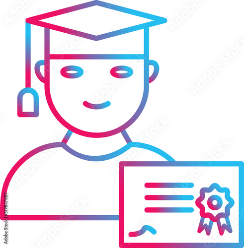 Unique Receiving Diploma Vector Icon