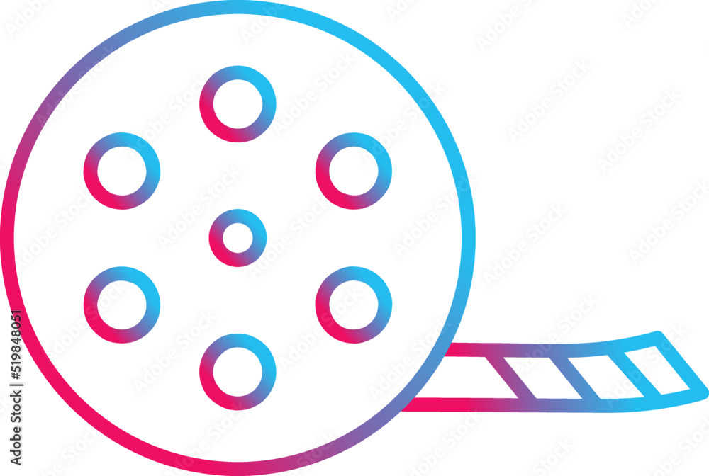 Unique Film Reel Vector Icon Unique Film Reel Vector Icon