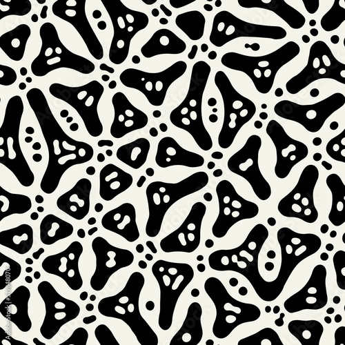 Vector seamless pattern. Modern stylish texture. Repeating geometric tiles with hand-drawn careless triangles. Monochrome creative print. Contemporary graphic design.