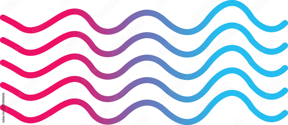 Magnetic Waves Vector Icon Magnetic Waves Vector Icon