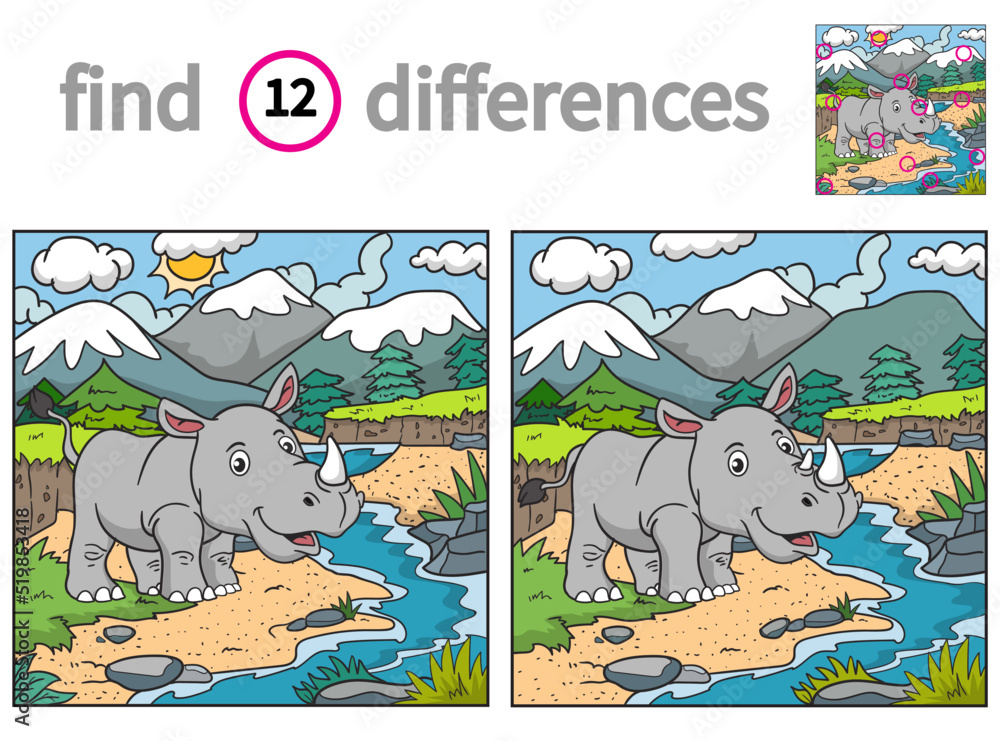 Find differences. educational game for children. vector illustration of ...