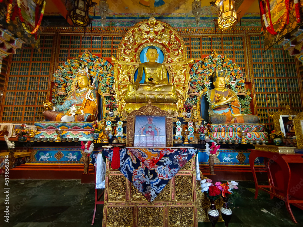 17 June 2022, Gangtok, Sikkim, Ranka (Lingdum or Pal Zurmang Kagyud), Golden Temple, Monastery in Gangtok.