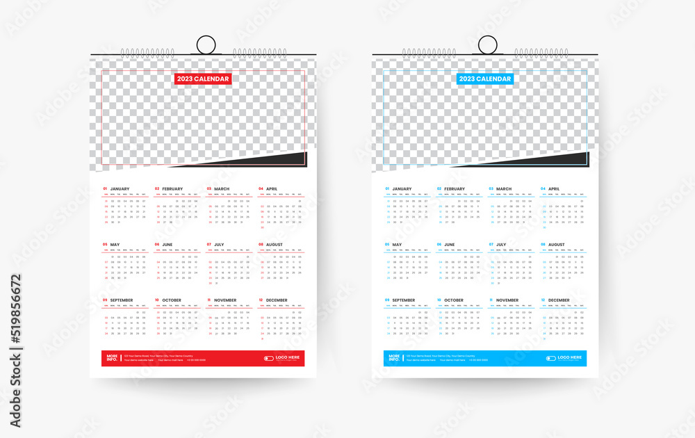 2023 modern colorful wall calendar design template, creative business calendar design template 2023 modern colorful wall calendar design template, creative business calendar design template