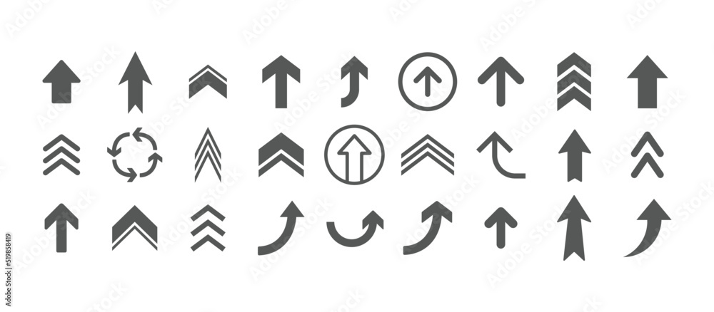 Arrows vector collection. Set of arrow pictogram variations. Simple icons. Arrows vector collection. Set of arrow pictogram variations. Simple icons.