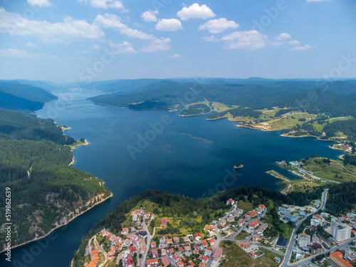 view of the lake and mountains