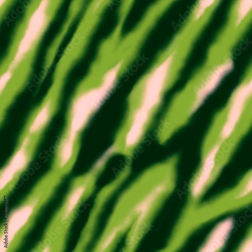 Colorful watercolor blurred zebra pattern. Animal diagonal stripes in green and beige colors