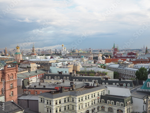 Panoramic view on Moscow city center and Kremlin, Russia