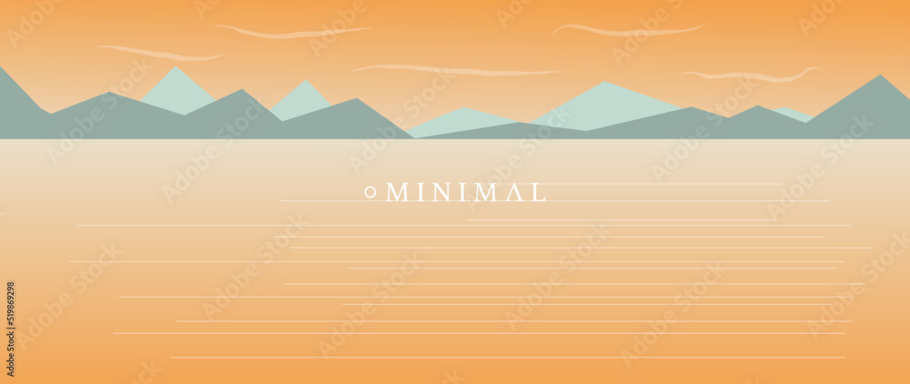 Obraz premium Vector illustration. Concept of nature, landscape and mountains. Cartoon style drawings. Perfect as screensaver, cover and wallpaper.
