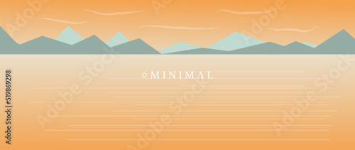 Vector illustration. Concept of nature, landscape and mountains. Cartoon style drawings. Perfect as screensaver, cover and wallpaper.
