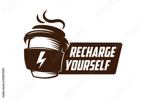 Coffee funny quote poster, Coffee to go. Vector illustration