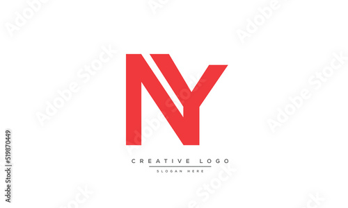 Alphabet letters Initials monogram logo NY, YN, N and Y