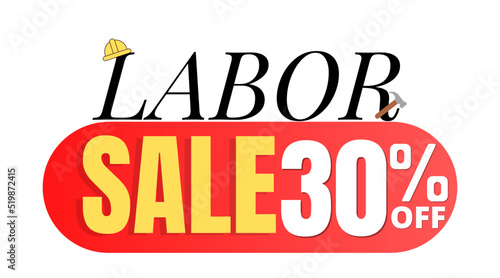 30% off, labor day discount, red vector illustration design, mega sale, Thirty 