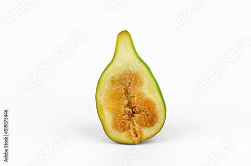 Half of fresh figs isolated on white background