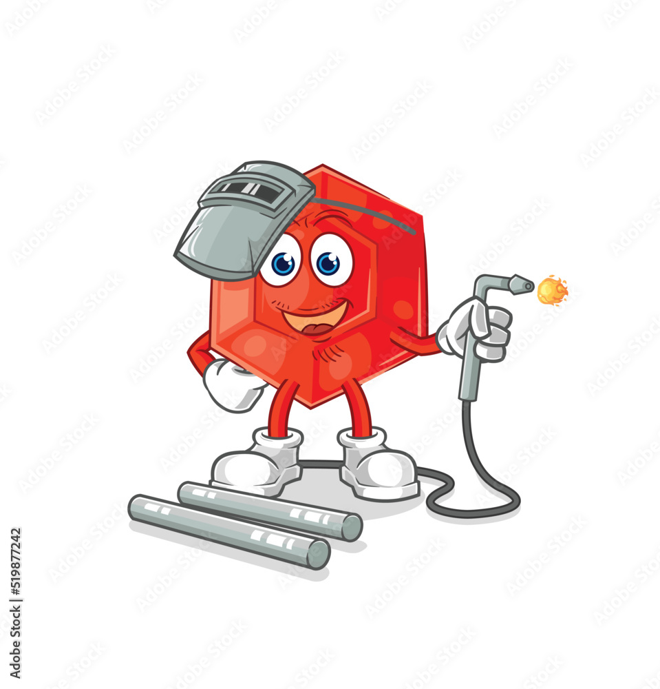 ruby welder mascot. cartoon vector ruby welder mascot. cartoon vector