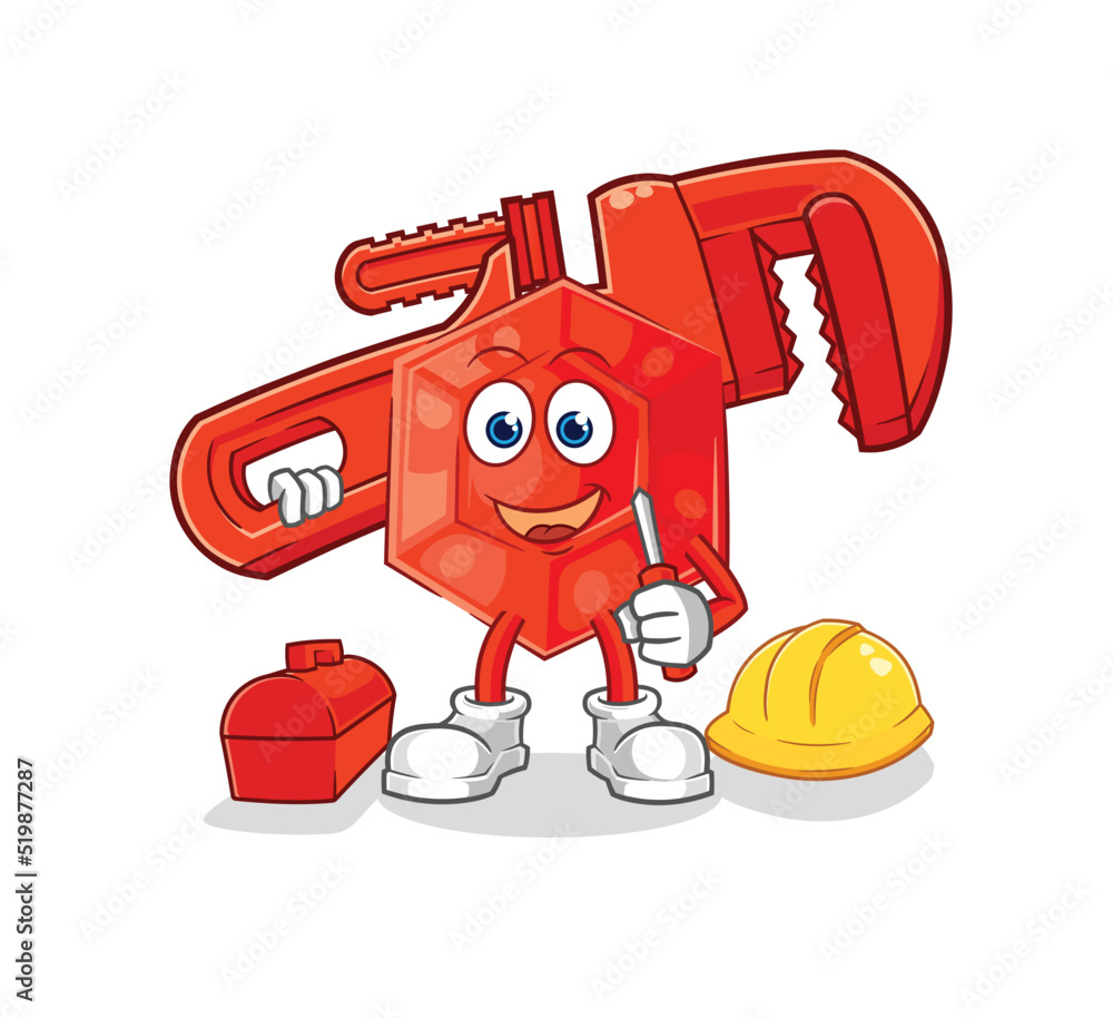 ruby plumber cartoon. cartoon mascot vector ruby plumber cartoon. cartoon mascot vector