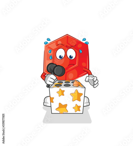 ruby play whack a mole mascot. cartoon vector