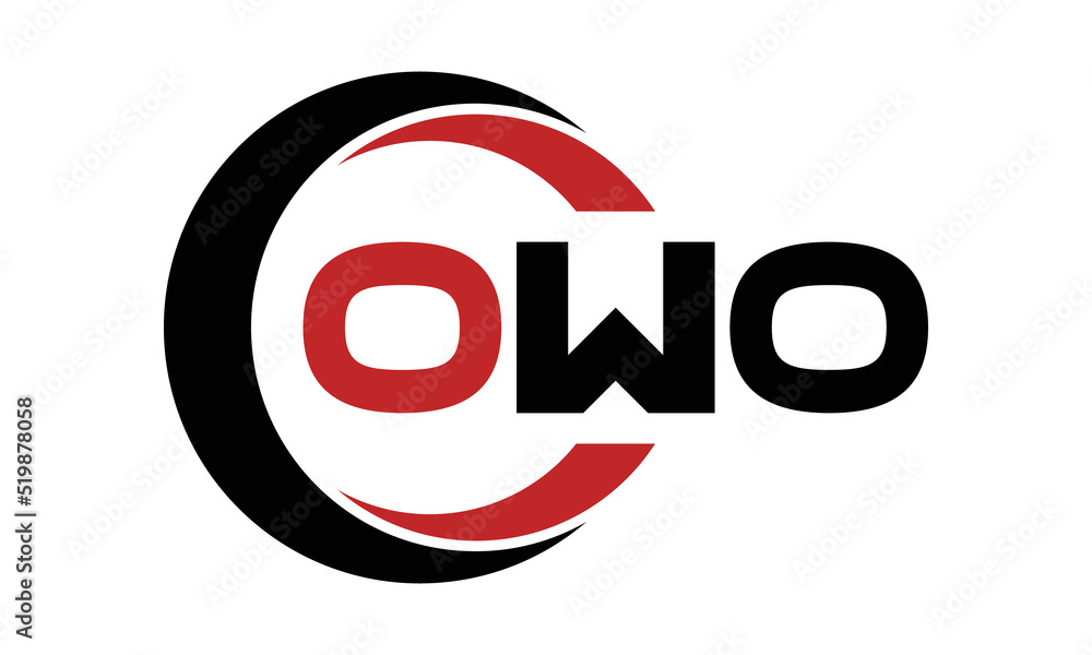 OWO swoosh three letter logo design vector template | monogram logo ...