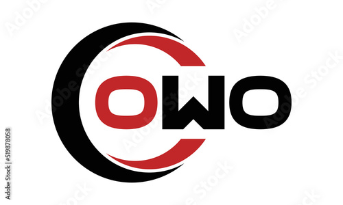 OWO swoosh three letter logo design vector template | monogram logo | abstract logo | wordmark logo | letter mark logo | business logo | brand logo | flat logo | minimalist logo | text | word | symbol