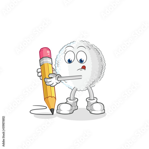 white blood write with pencil. cartoon mascot vector