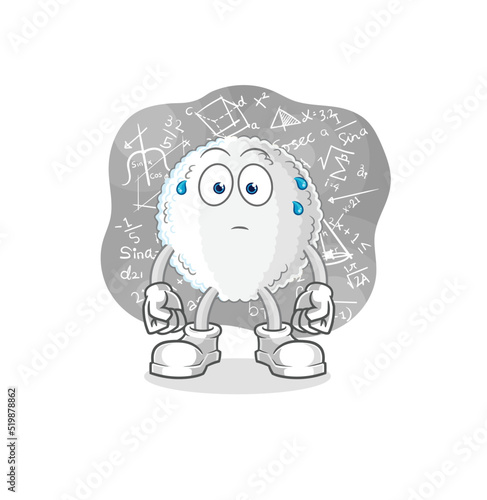 white blood thinking hard vector. cartoon character