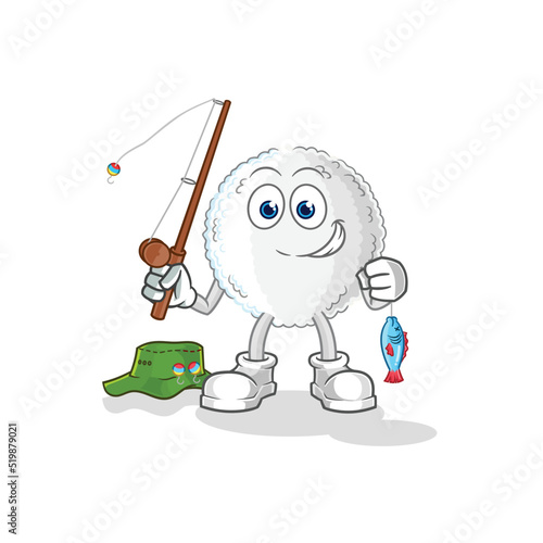 white blood fisherman illustration. character vector