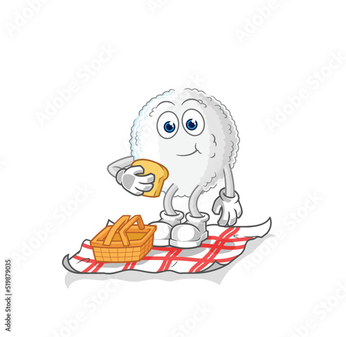 white blood on a picnic cartoon. cartoon mascot vector