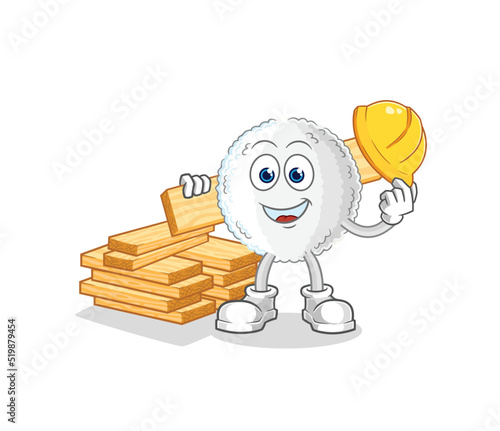 white blood builder vector. cartoon character