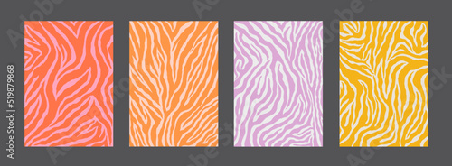 Collection Of Groovy Wild Textures Vector Design. Set of Y2K Backgrounds.