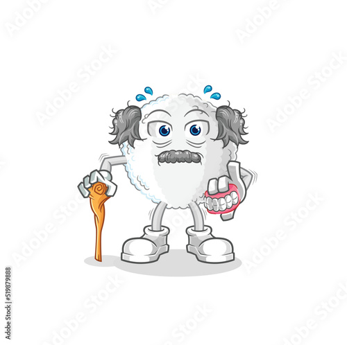 white blood white haired old man. character vector