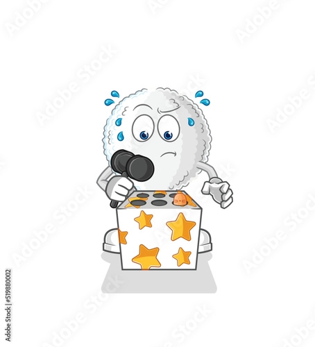 white blood play whack a mole mascot. cartoon vector