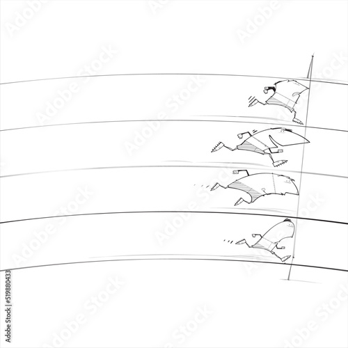 Four men compete and the biggest nose wins