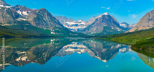 Lake Sherburne is located in the Many Glacier region of Glacier National Park, in the U.S. state of Montana photo