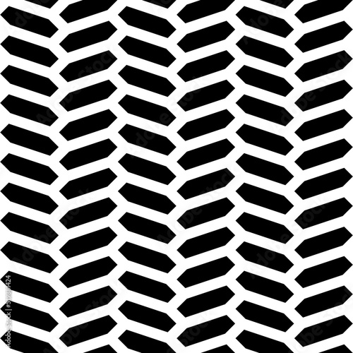 Herringbone motif. Seamless surface pattern design with hexagons tessellation ornament. Mosaic parquet wallpaper. White zigzag weaving lines. Jagged strokes. Digital paper, page fills, print. Vector.