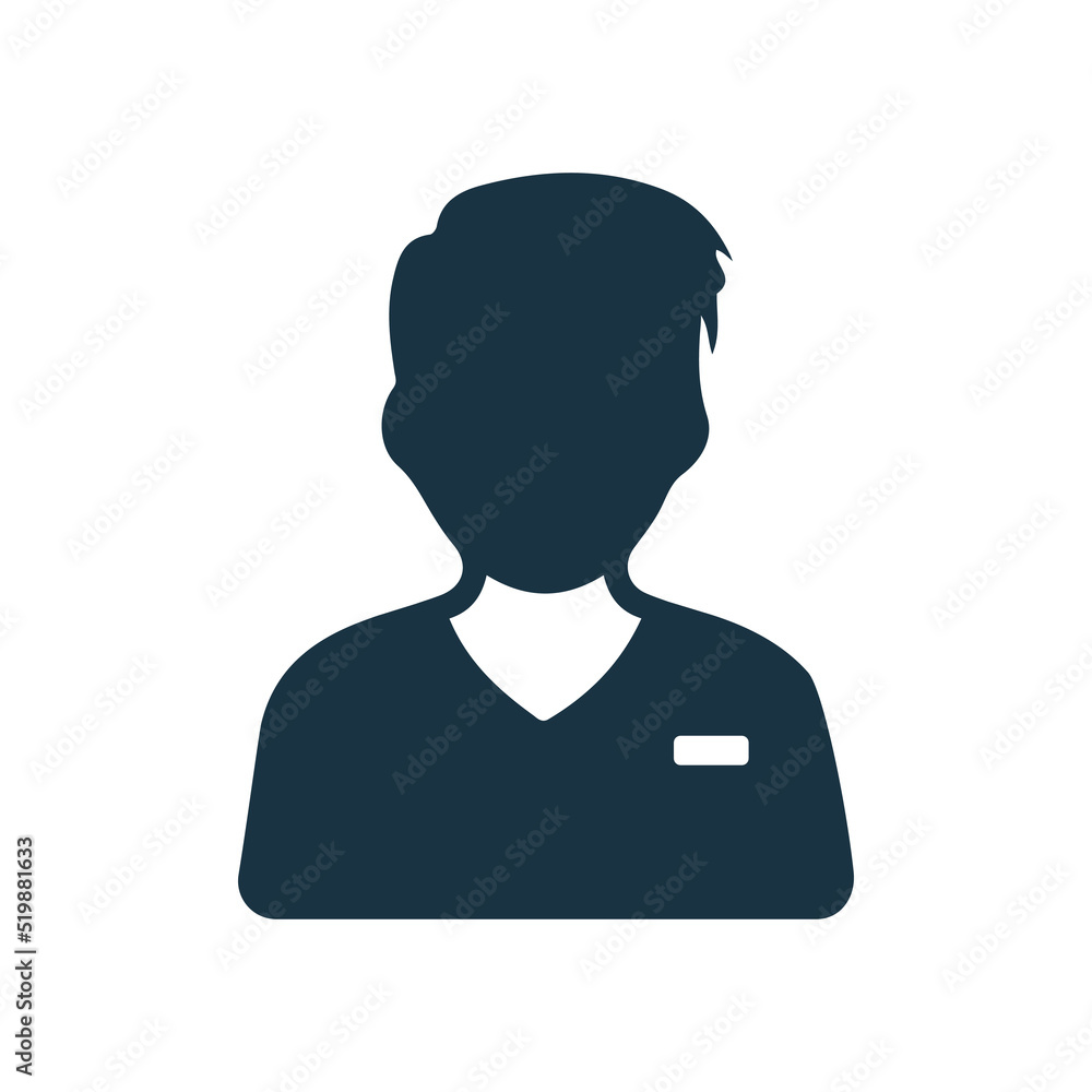 Business, male icon. Simple flat design concept.