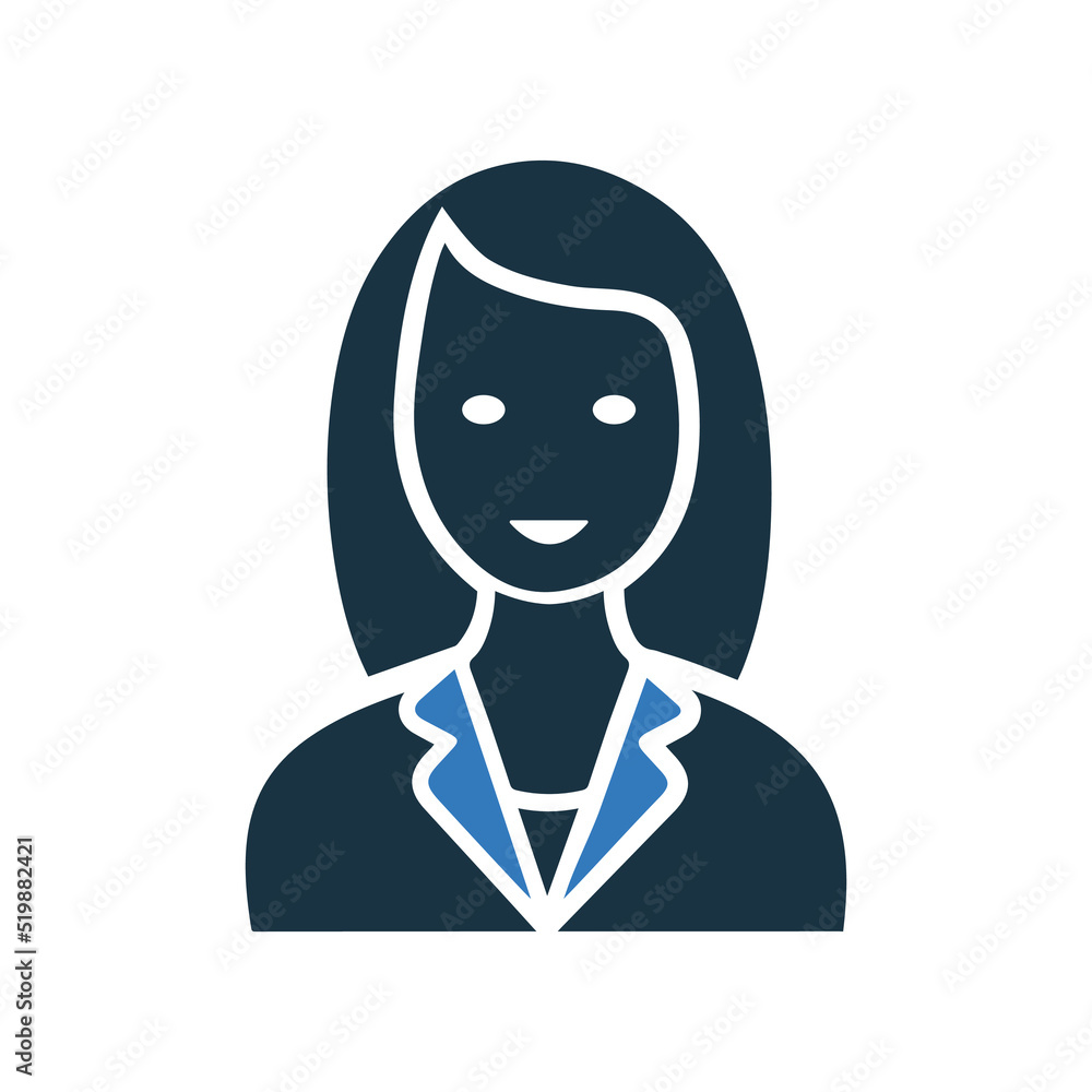 Female, girl icon. Editable vector graphics. Female, girl icon. Editable vector graphics.