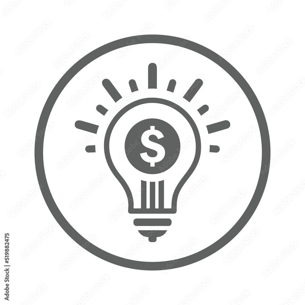 Ideas, money icon. Gray vector design. Ideas, money icon. Gray vector design.