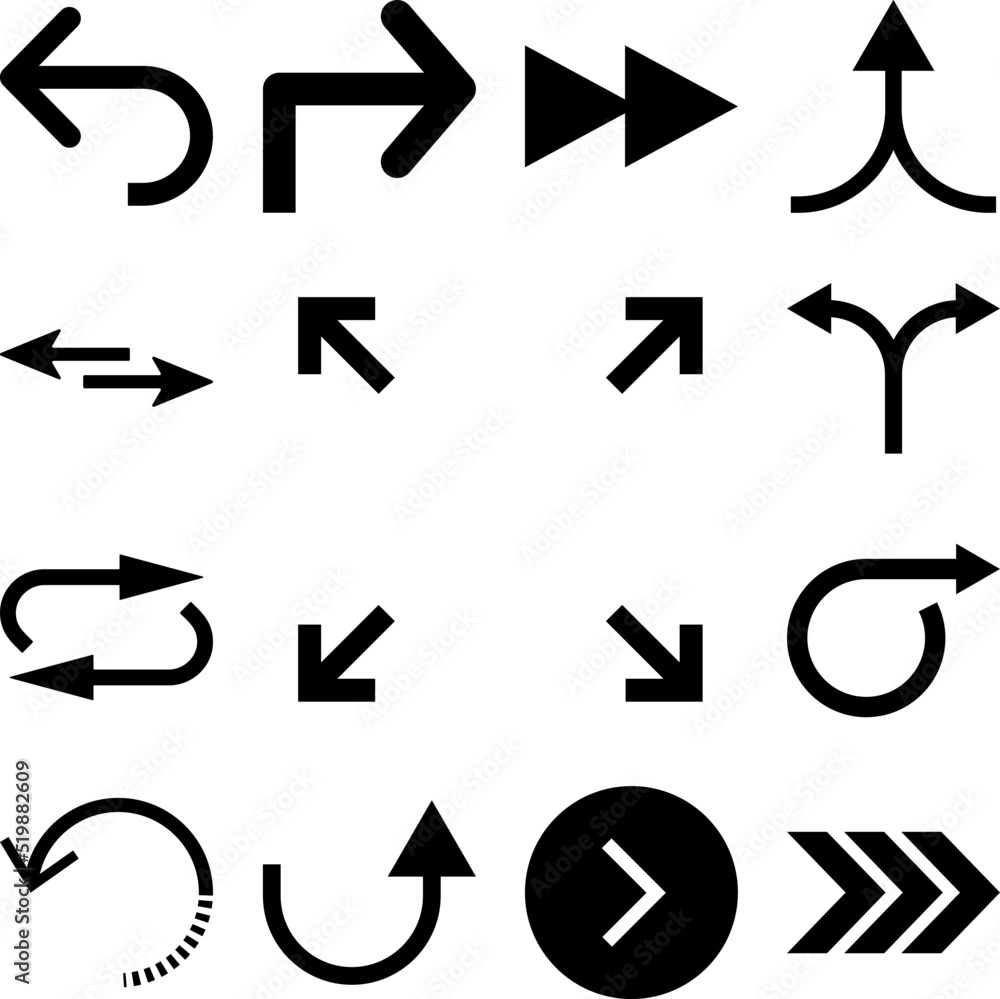 arrows, navigation, square icon in a collection with other items arrows, navigation, square icon in a collection with other items