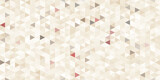 Seamless abstract geometric neutral beige brown triangle background pattern. Trendy modern tileable low poly triangular pixel mosaic texture. Hipster vintage wallpaper, textile, or website backdrop..