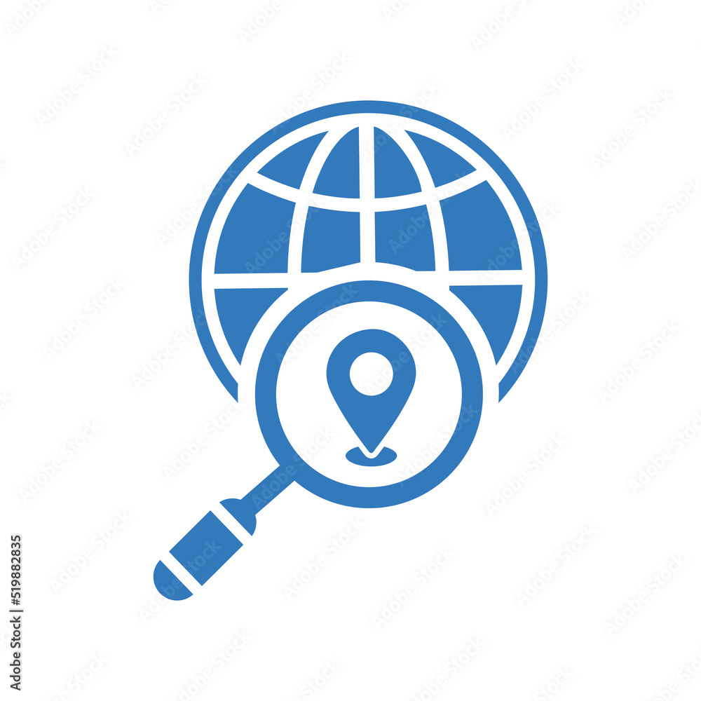 Globe, gps, map, search icon. Blue vector design. Globe, gps, map, search icon. Blue vector design.