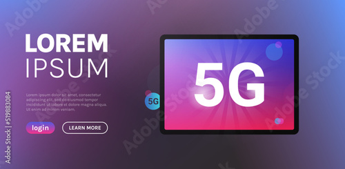 5G internet connection speed futuristic concept and online wireless system connection technology flat vector illustration.