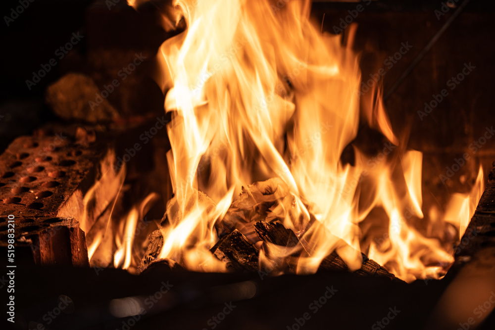 Long exposure image of a campfire burning at night. Long exposure image of a campfire burning at night.