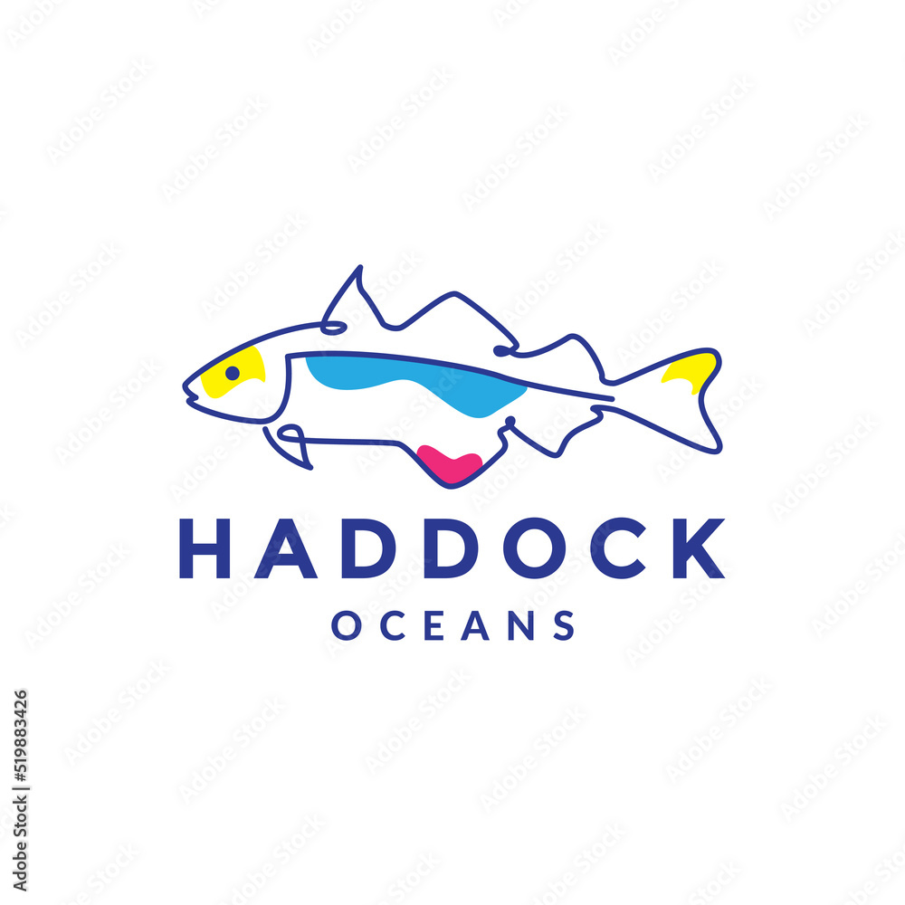 haddock fish abstract logo design Stock Vector Adobe Stock