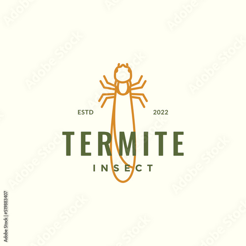 insect termite lines logo hipster
