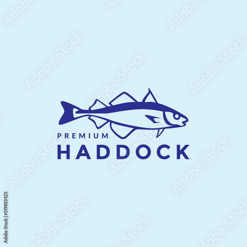 haddock fish shape logo design photo