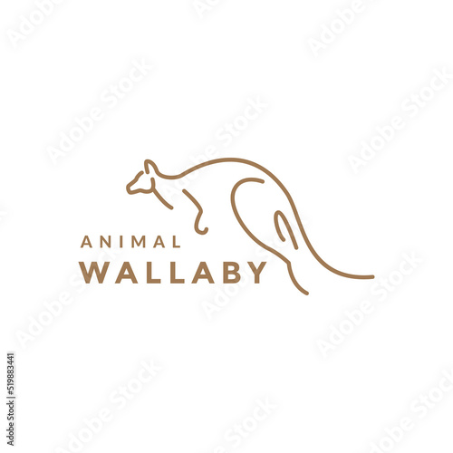 jump wallaby lines art logo design