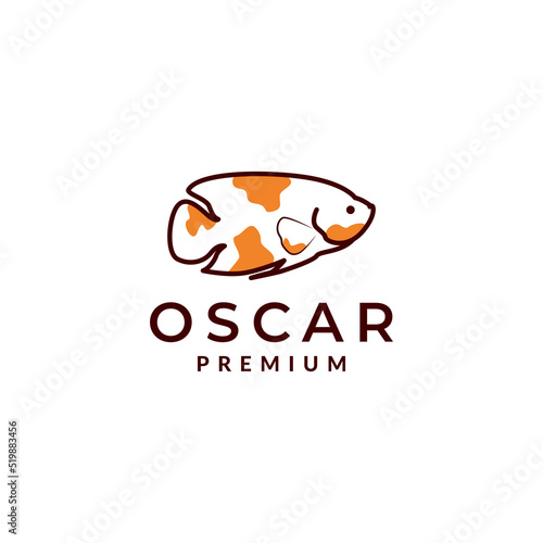 abstract fish oscar logo design