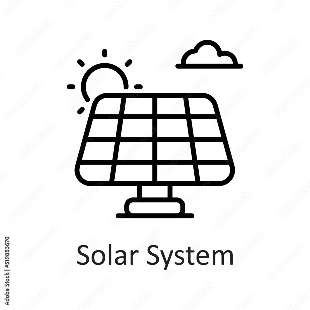 Solar System vector Outline Icon Design illustration on White background. EPS 10 File Solar System vector Outline Icon Design illustration on White background. EPS 10 File