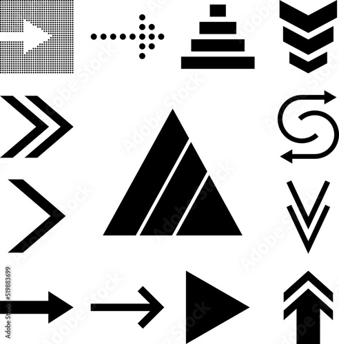 arrow, up, navigation, triangle icon in a collection with other items