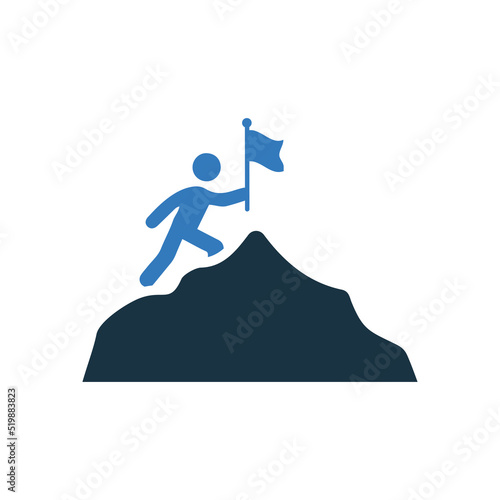 Milestone, success icon. Simple vector design.