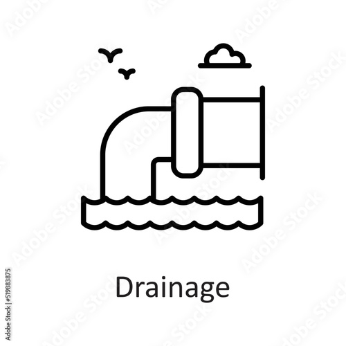 Drainage vector OutlineIcon Design illustration on White background. EPS 10 File 